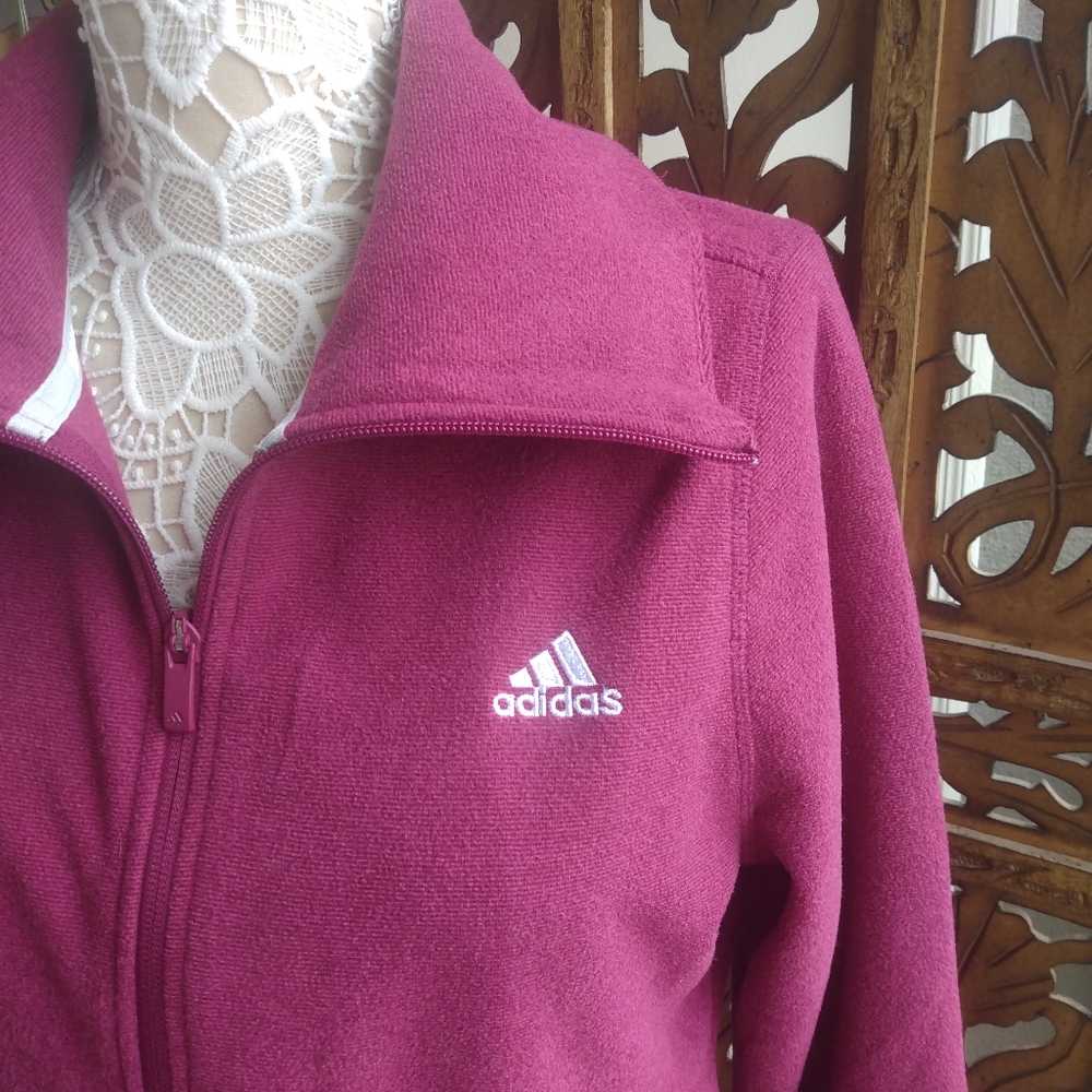 Adidas Golf, Raspberry, Terry Cloth, Collared Jacket - Picture 2 of 5